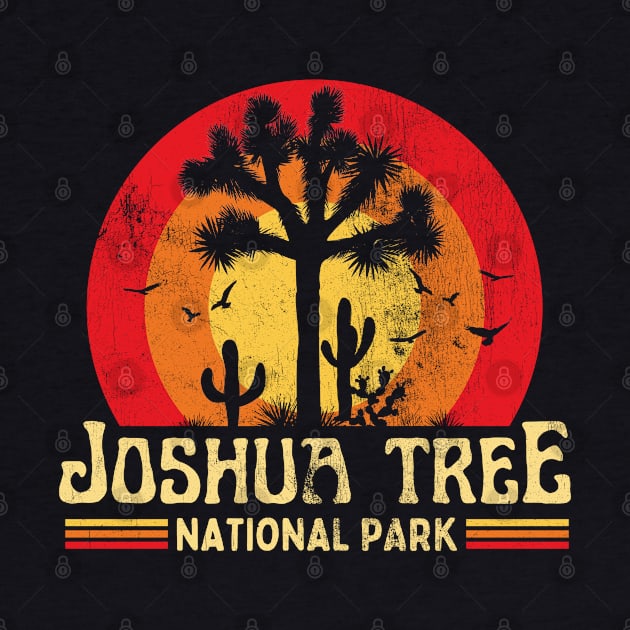 Joshua Tree National Park California Vintage Sunset by DetourShirts